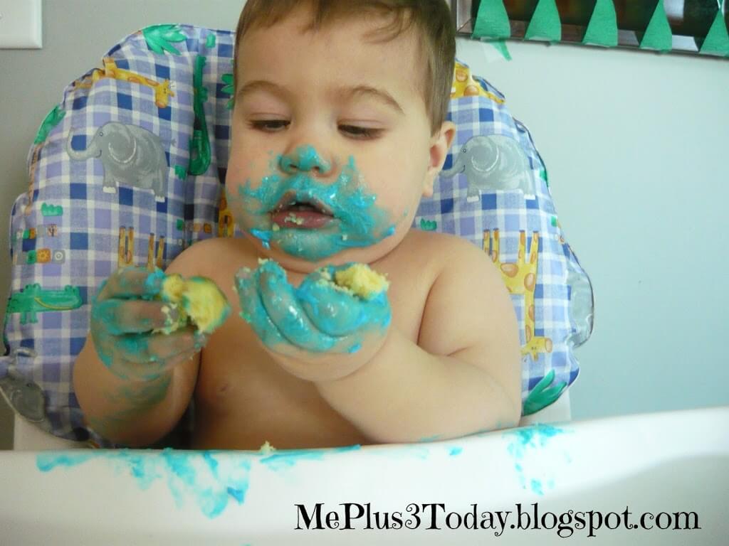 Baby Boy's First Birthday Party - Blue & Green & Number 1 Theme - Links to number and letter printables and other party decoration ideas!