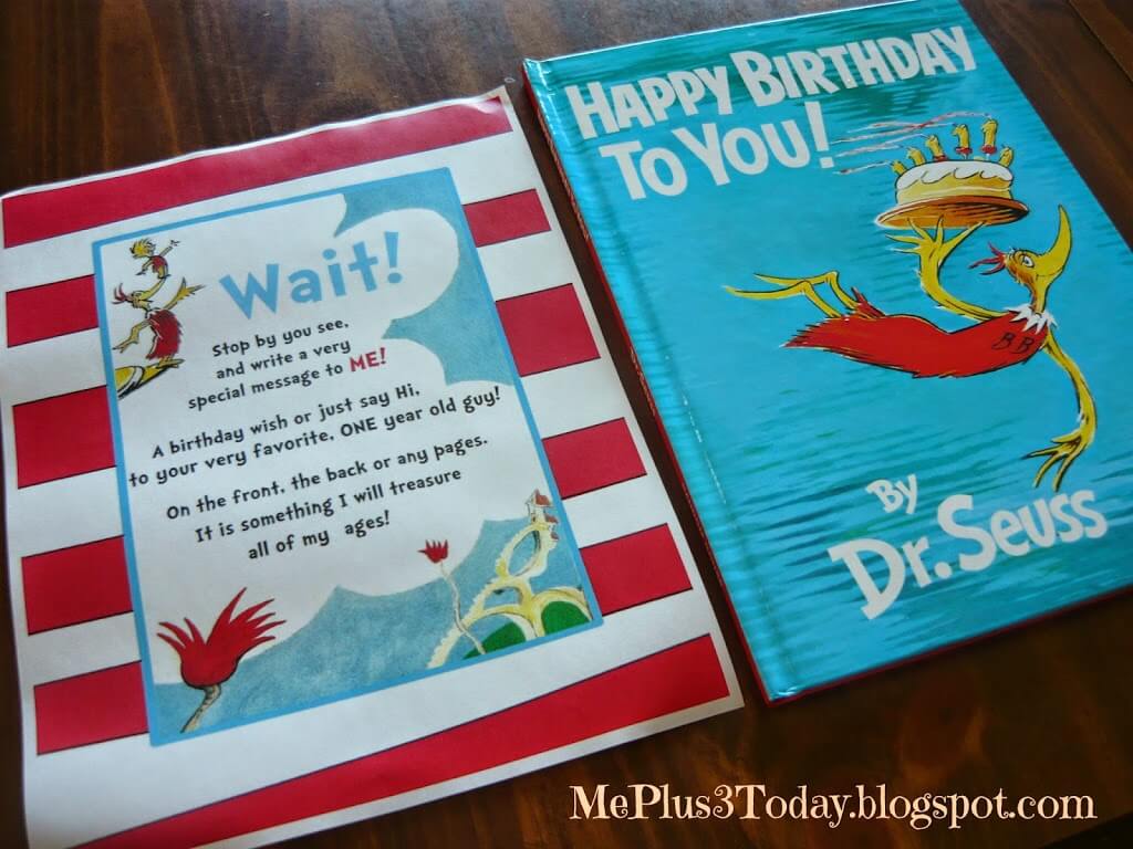 Baby Boy's First Birthday Party - Blue & Green & Number 1 Theme - Links to number, letter, and Dr. Suess Happy Birthday to You instruction printables and other party decoration ideas!