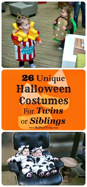 You NEED to see these 26 Unique Halloween Costumes for Twins or Siblings - www.MePlus3Today.com - Such clever, original, and funny ideas!!! 