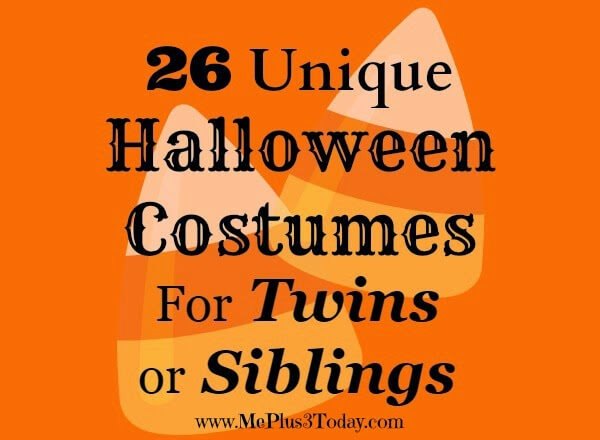 You NEED to see these 26 Unique Halloween Costumes for Twins or Siblings - www.MePlus3Today.com - Such clever, original, and funny ideas!!! 