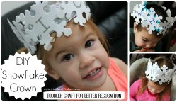 DIY Snowflake Crown - Toddler Craft for Letter Recognition - Love these! Perfect for the winter months! - www.MePlus3Today.com