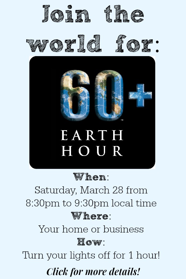 Join the World for Earth Hour 2015 - Will you pledge to turn of your lights for 1 hour? Click for more details! - www.MePlus3Today.com