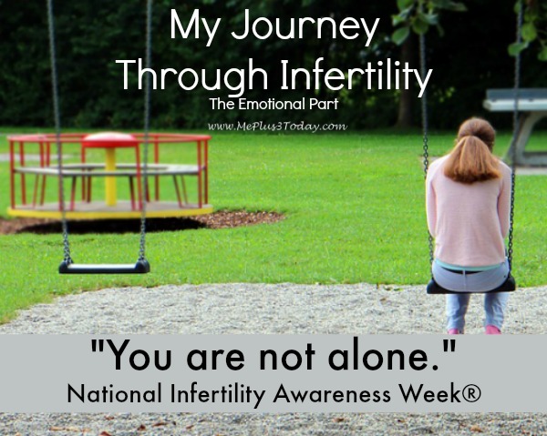 Journey Through Infertility - The Emotional Part - Sharing my story for National Infertility Awareness Week so that you know that you are not alone! - www.MePlus3Today.com