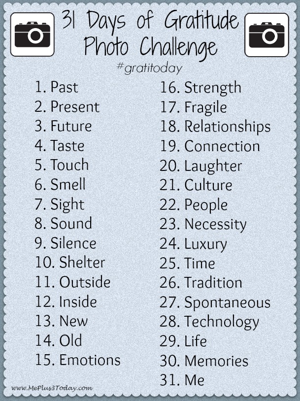 Love the reason behind this 31 Days of Gratitude #Gratitoday Photo Challenge and that it's related to Acts of Kindness! Definitely joining in! www.MePlus3Today.com