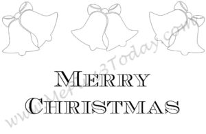 Free Printable Christmas Coloring Pages - Christmas Greeting Card - Merry Christmas bells