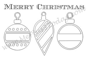 Free Printable Christmas Coloring Pages - Christmas Greeting Cards - Merry Christmas ornaments