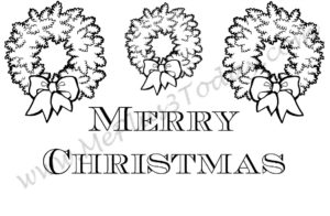 Free Printable Christmas Coloring Pages - Christmas Greeting Cards - Merry Christmas wreaths