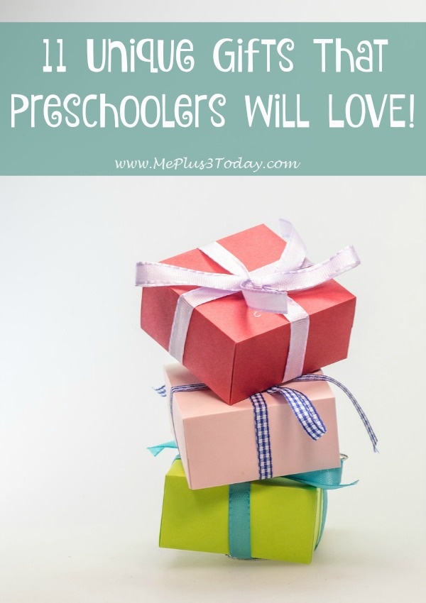 11 Unique Gifts for Preschoolers! My preschoolers LOVE these ideas! And I love that these gifts foster imagination, build fine motor skills, and more! Save this list for birthdays and Christmas!