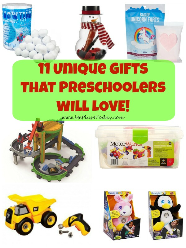 11 Unique Gifts for Preschoolers! My preschoolers LOVE these ideas! And I love that these gifts foster imagination, build fine motor skills, and more! Save this list for birthdays and Christmas!