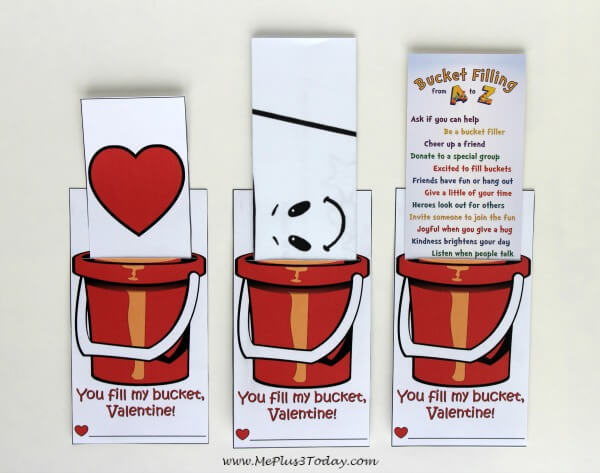 Spread the message of kindness throughout your child's classroom with these Bucket Filler Valentine's Day cards! - Free Printable "You fill my bucket, Valentine!"