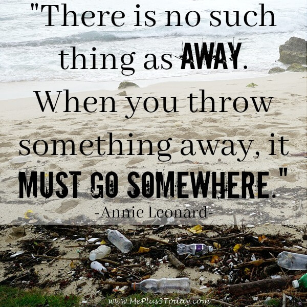 There is no such thing as AWAY. When you throw something away, it MUST GO SOMEWHERE." ~Annie Leonard Quote about Environment, Earth Day