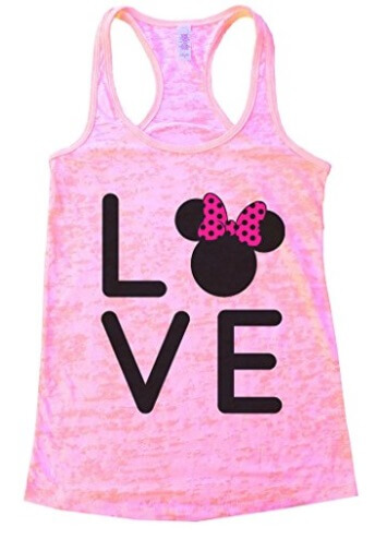 "LOVE" with Minnie Mouse Ears Racer Back Tank Top! Perfect choice for Disney Vacation Shirts!